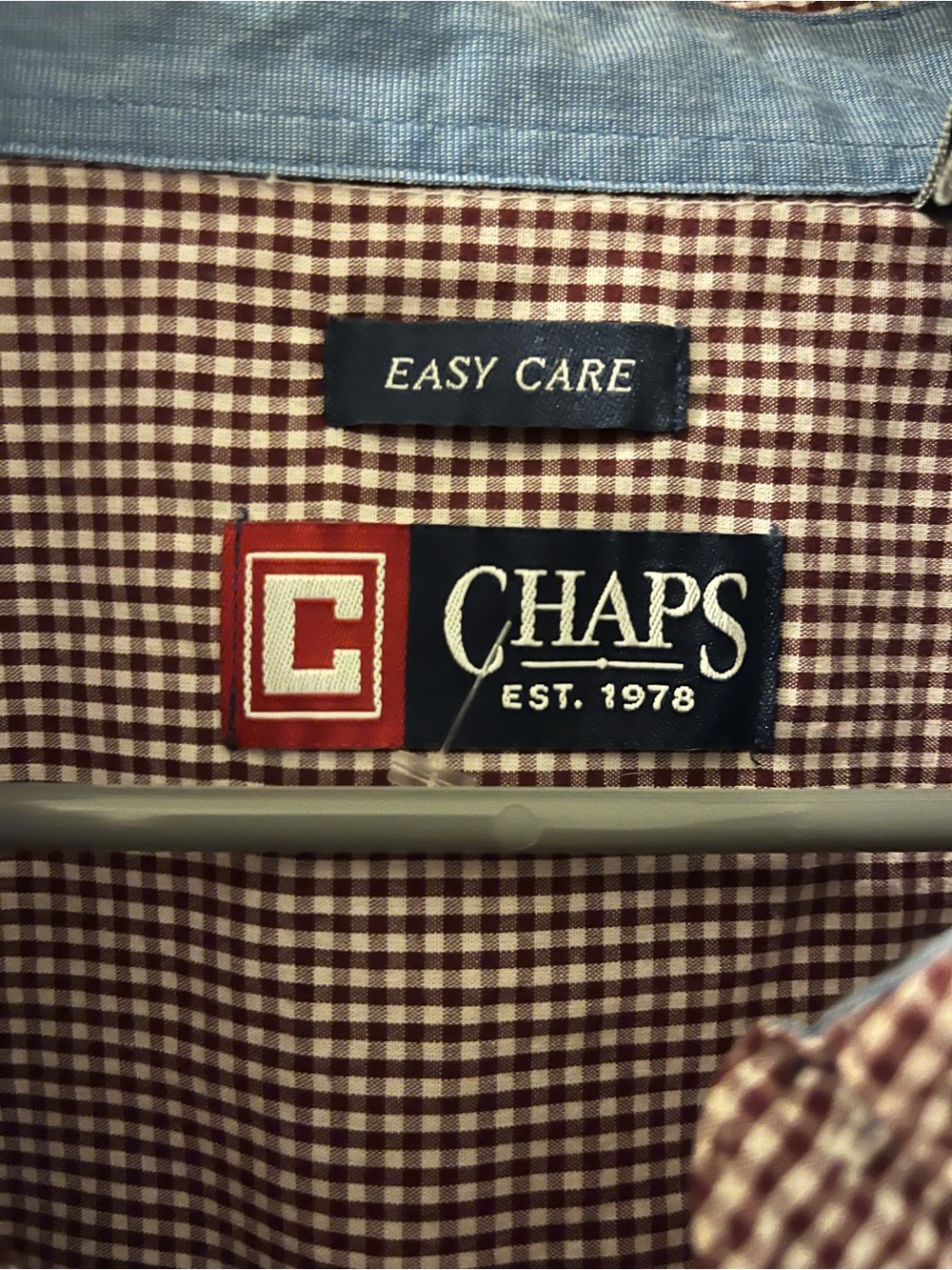 Chaps Men's button up - Brown Check Pattern size xl tG